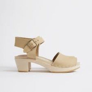 GRAY Bryr handmade clogs "Emma" Spanish toe mid-heel nubuck